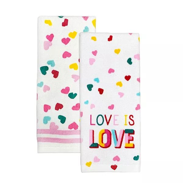 Celebrate Valentine's Day Together Confetti Hearts Kitchen Towel 2-pk. | Kohl's