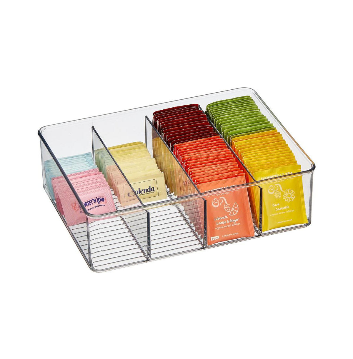 iDesign 4-Section Storage Bin for Pantry or Kitchen Cabinets, Clear - Clear | Macy's