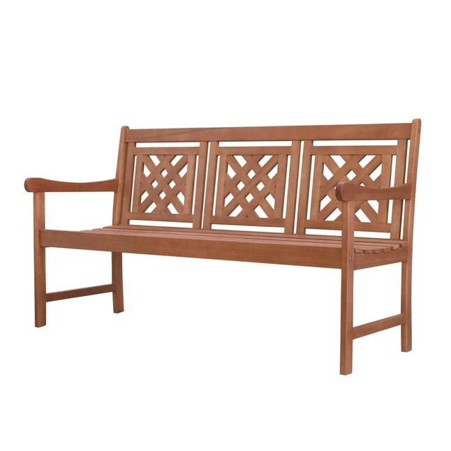 VIFAH VIFAH Malibu 57-in W x 34-in H Natural Wood Eucalyptus Traditional Bench Lowes.com | Lowe's