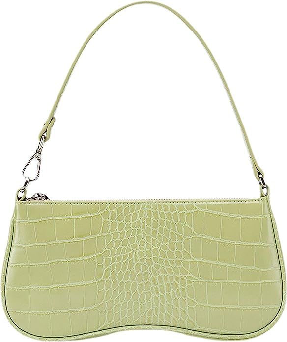 JW PEI 90s Shoulder Bag for Women Vegan Leather Crocodile Purse Classic Clutch Handbag | Amazon (US)