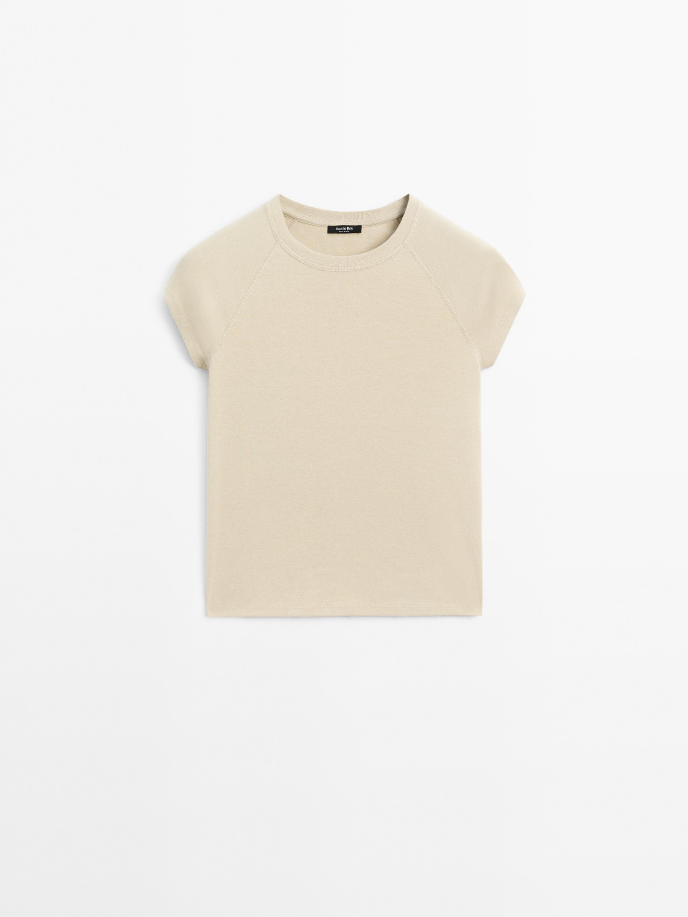 Cotton raglan sleeve t-shirt | Massimo Dutti DE