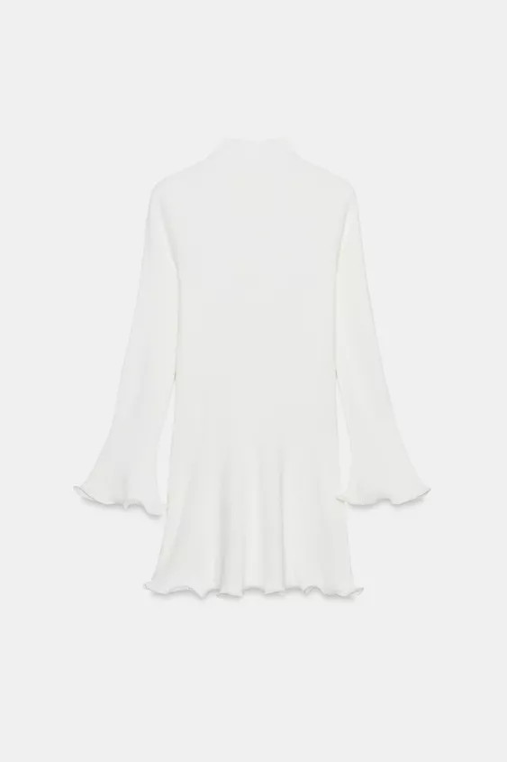 RIBBED KNIT DRESS WITH WAVY HEM | Zara UK