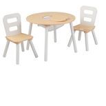 Round Table and Chair White/Natural (Set of 2) - KidKraft | Target