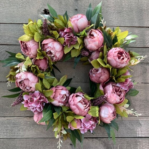 Peony Wreath for Front Door Modern Farmhouse Wreath Front - Etsy | Etsy (US)