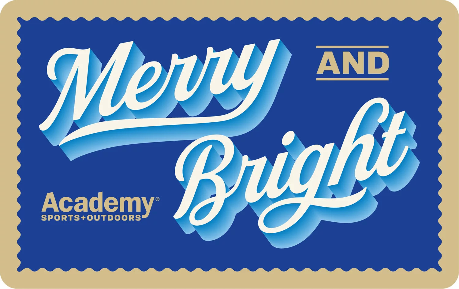 Merry & Bright Blue Foil 2024 Gift Card | Academy | Academy Sports + Outdoors