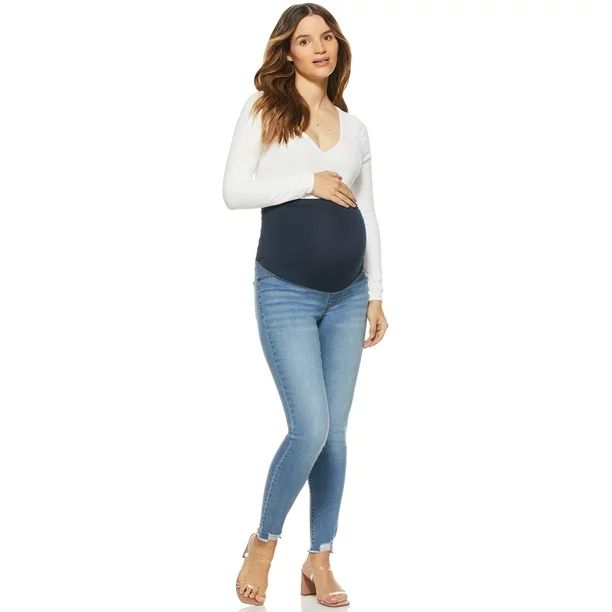 Sofia Jeans by Sofia Vergara Women's Maternity Rosa Curvy Jeans with Full Belly Band | Walmart (US)