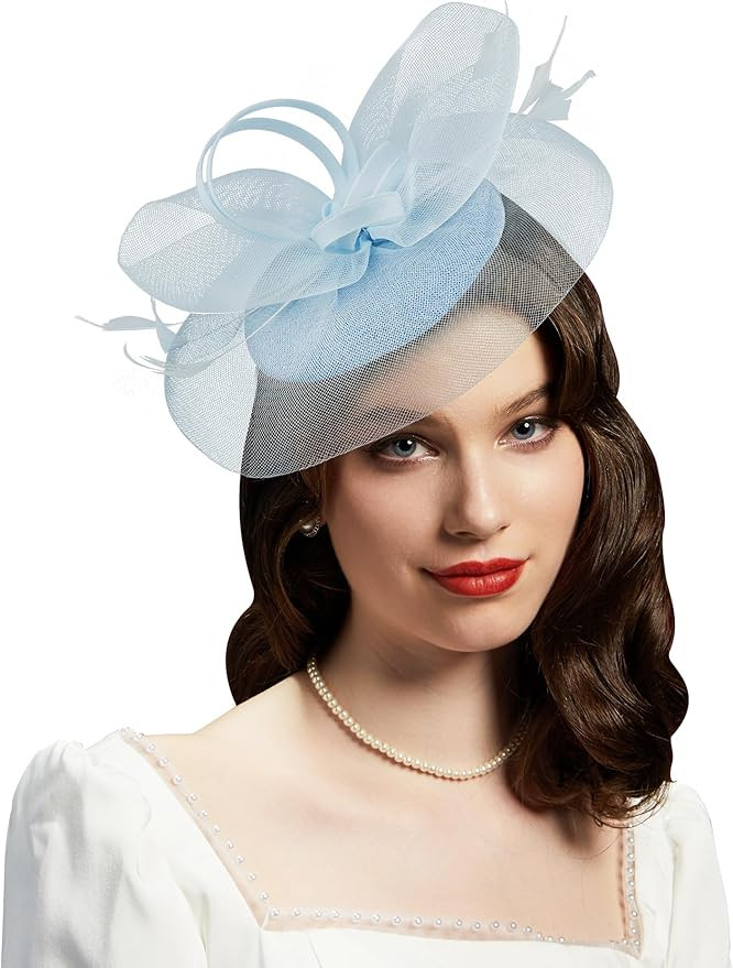 Cizoe Women's Kentucky Derby Fascinators Tea Party Hat Mesh Floral Feather Hair Clip Fascinator H... | Amazon (US)