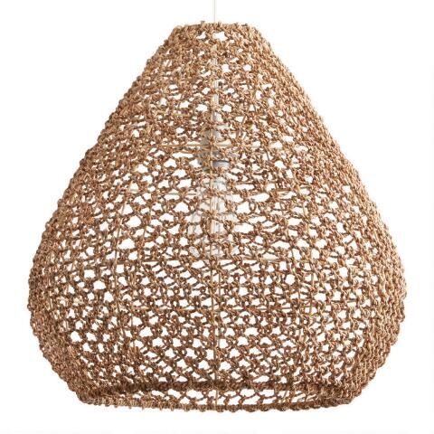 Natural Seagrass Teardrop Vicente Pendant Shade | World Market