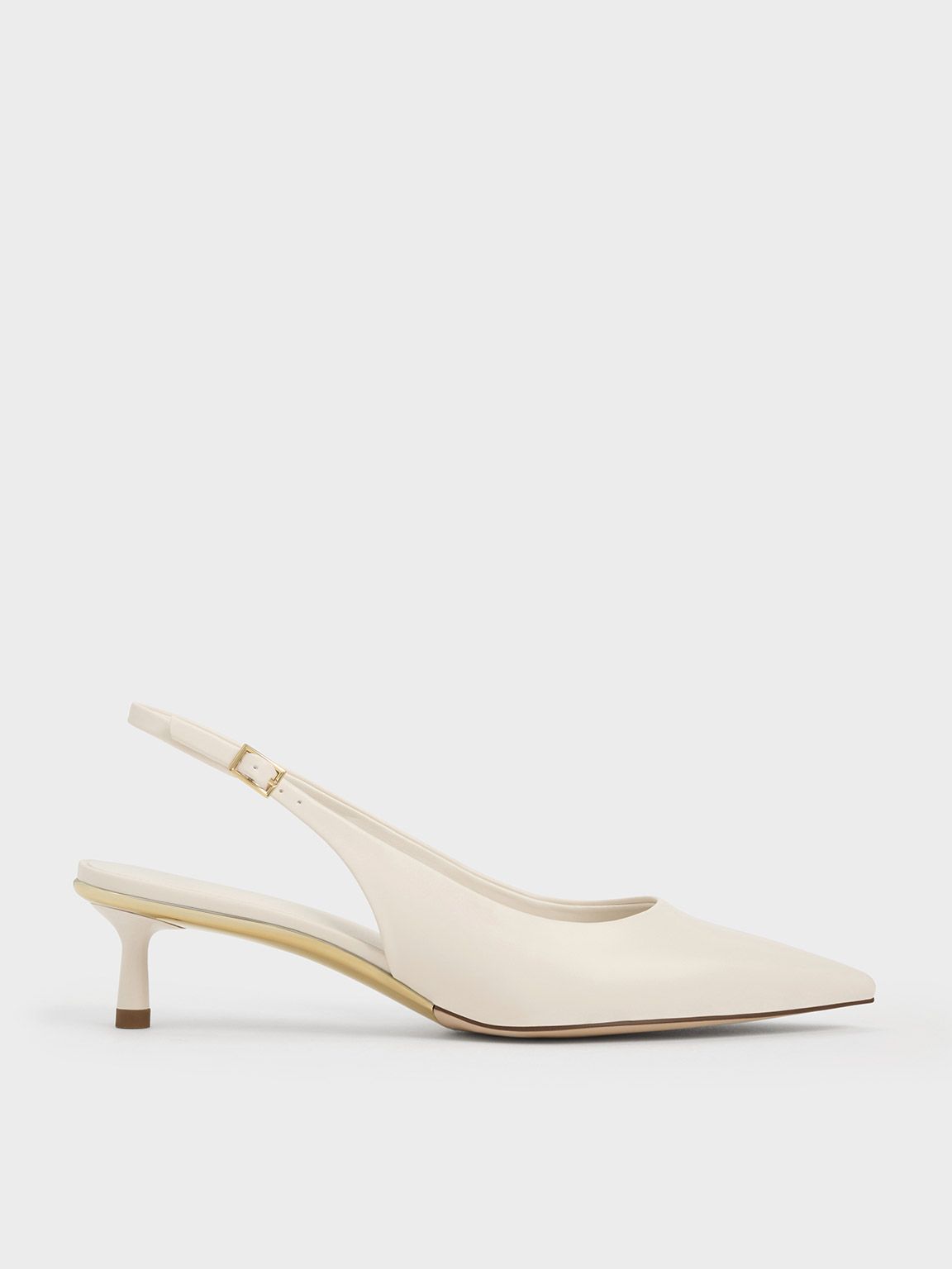 Pointed-Toe Slingback Pumps
 - Chalk | Charles & Keith UK