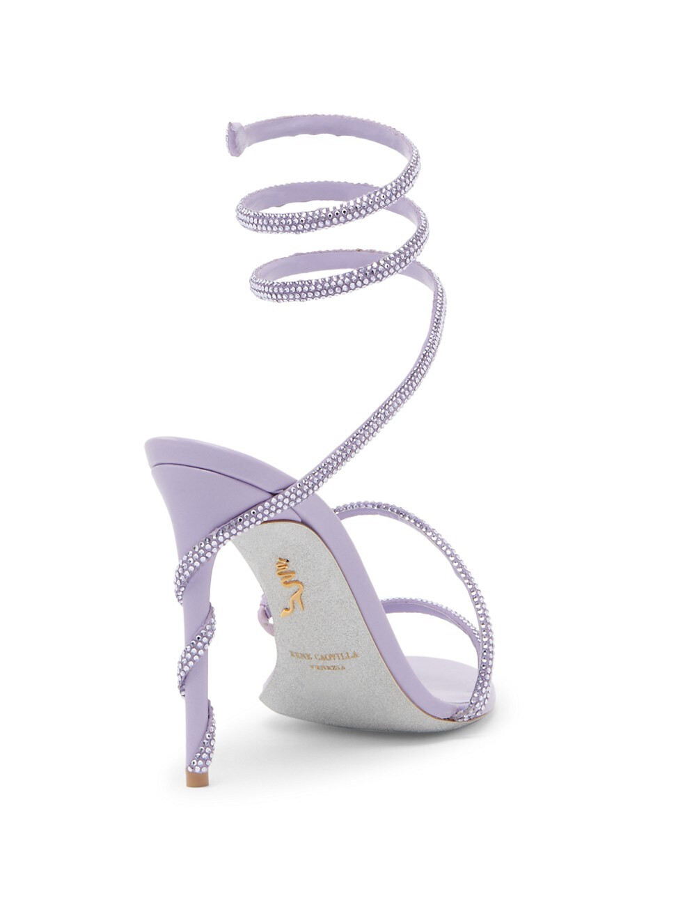 Margot Crystal-Embellished Satin Wrap Sandals | Saks Fifth Avenue