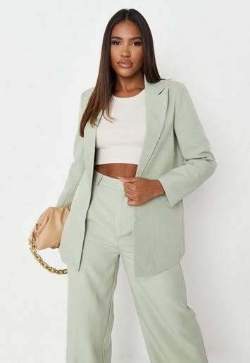 Missguided - Sage Tailored Boyfriend Blazer | Missguided (US & CA)
