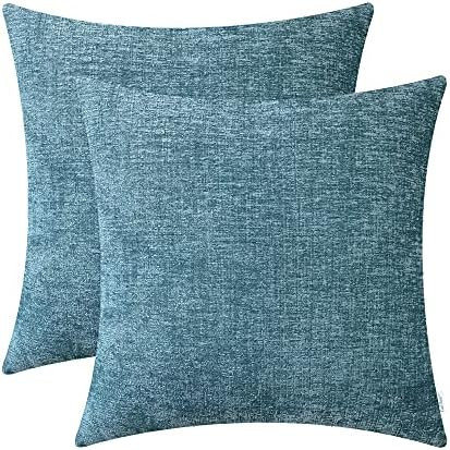 CaliTime Pack of 2 Cozy Throw Pillow Covers Cases for Couch Sofa Home Decoration Solid Dyed Soft Che | Amazon (US)