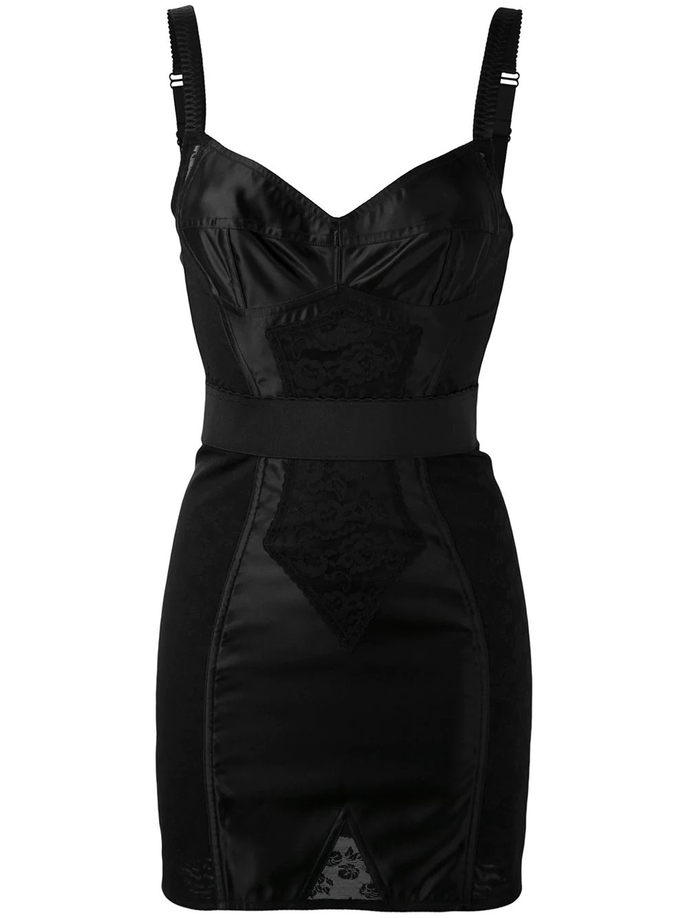 Dolce & Gabbana corset-style satin mini dress - Black | Farfetch Global