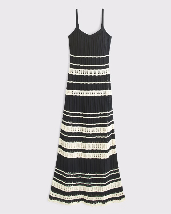 Crochet-Style Maxi Dress | Abercrombie & Fitch (US)