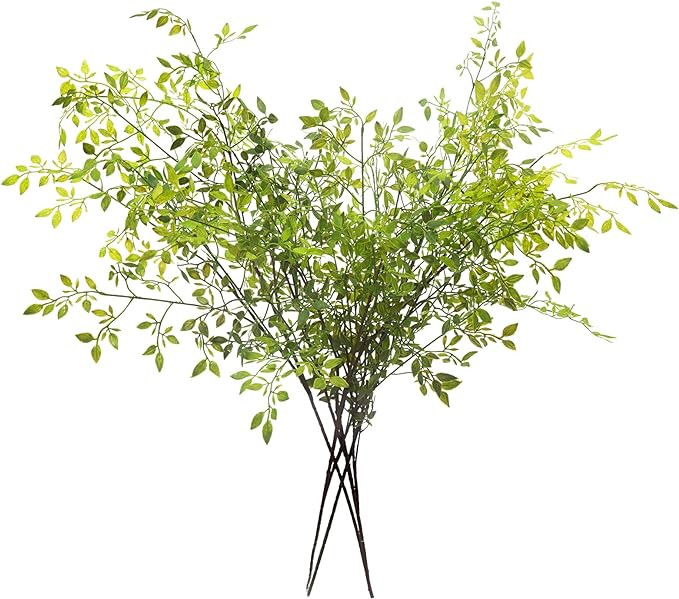 Melorca&Guilla Artificial Plants,4PCS 43.3" Green Nandina Faux Branches for Vase,Artificial Plant... | Amazon (US)