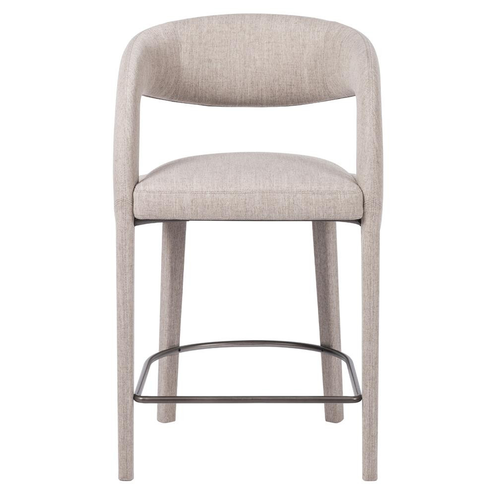 Alexander Mid Century Modern Light Grey Performance Iron Frame Counter Stool | Kathy Kuo Home