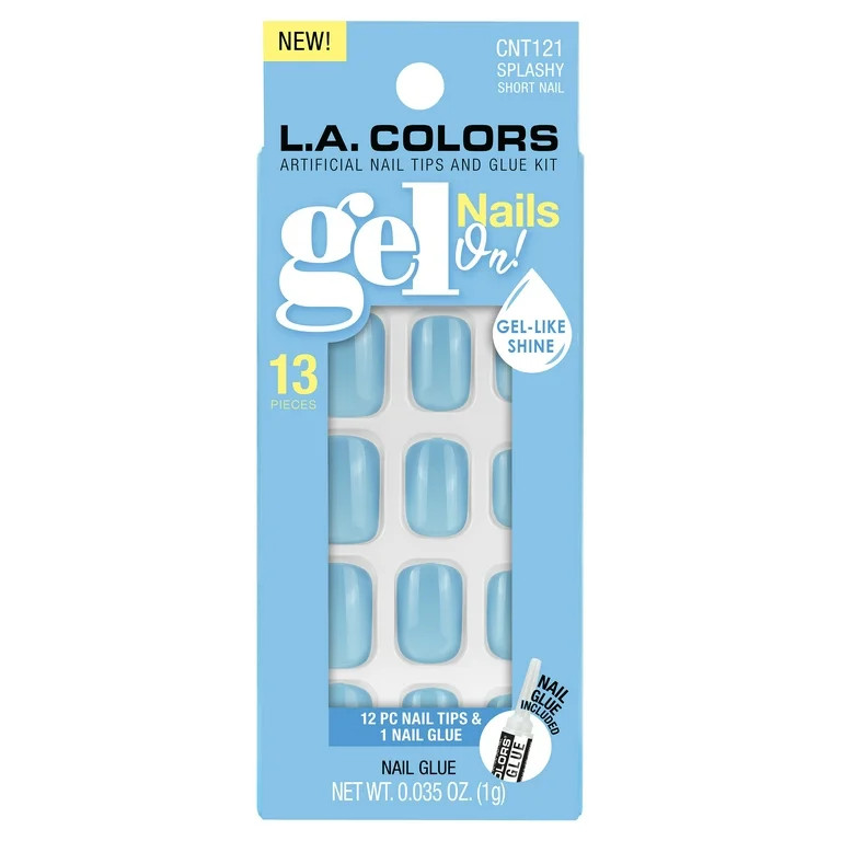 L.A. COLORS Gel Nails On Nail Tips, Splashy, 13 Pieces | Walmart (US)