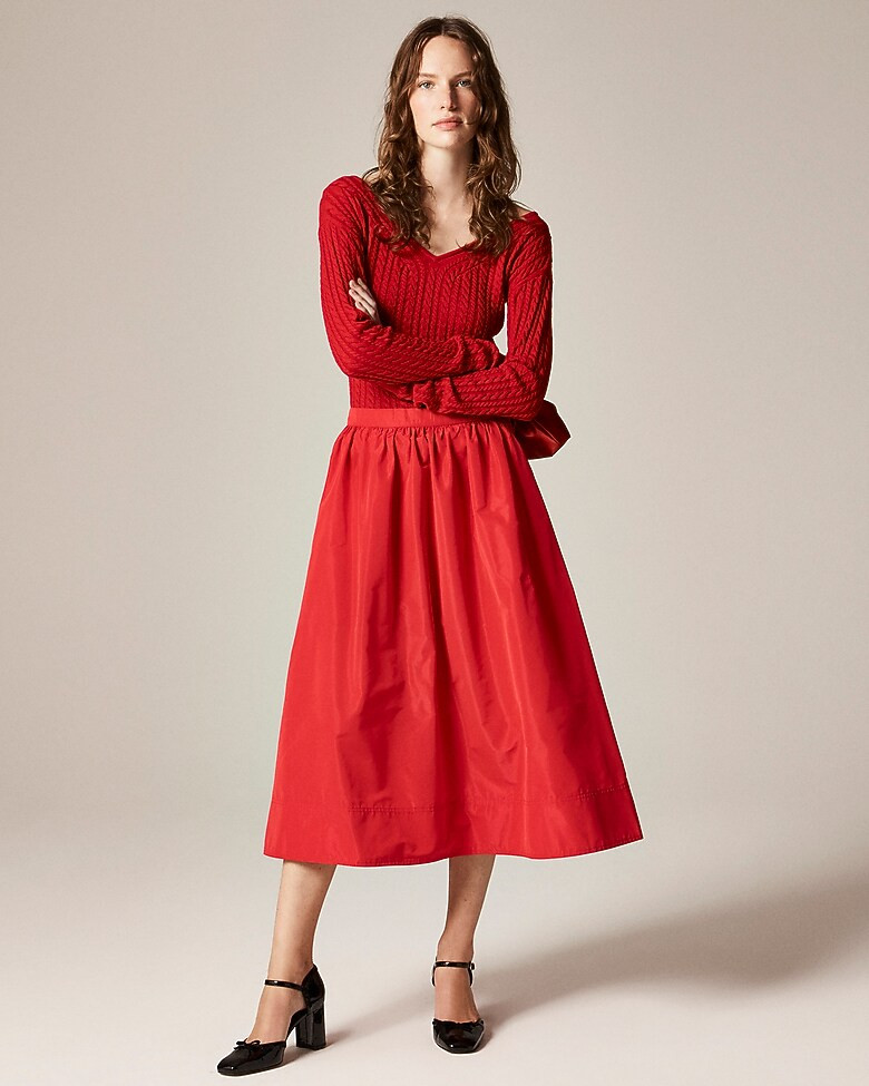 Midi ball skirt in taffeta | J. Crew US