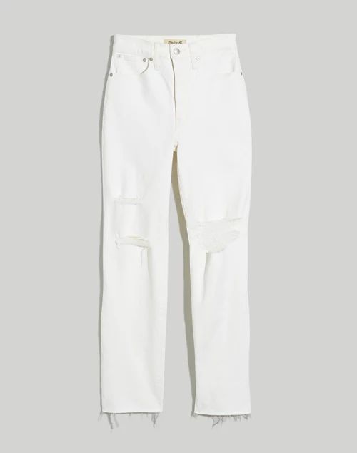 The Perfect Vintage Straight Jean in Tile White: Ripped-Knee Edition | Madewell