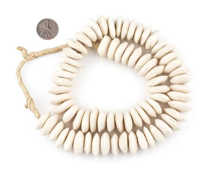 70 White Bone Beads: Handmade Bone Beads Kenya Bone Beads Saucer Shaped Beads Big Bone Beads Bead... | Etsy (US)