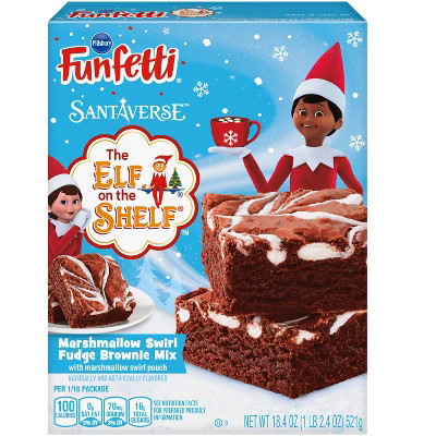 Pillsbury Funfetti The Elf On The Shelf Marshmallow Swirl Fudge Brownie Mix - 18.4oz | Target