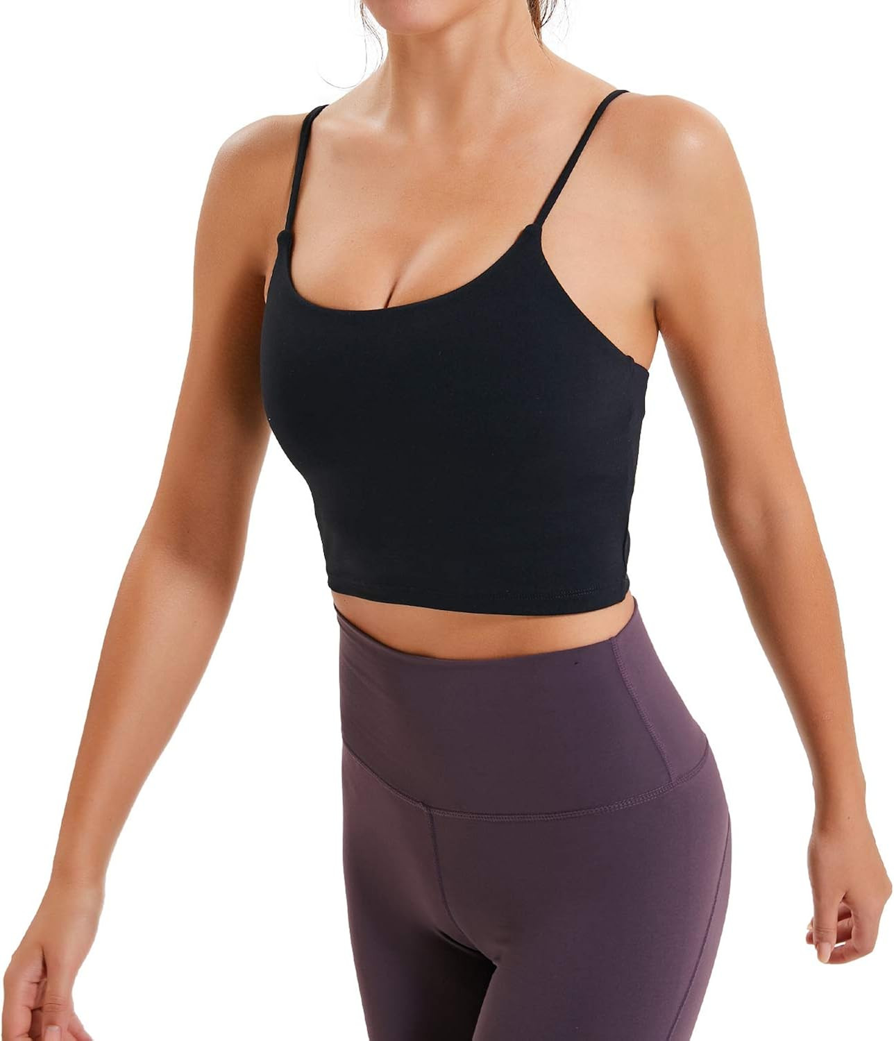 Women Yoga Tank Tops Padded Sports Bra Workout Fitness Running Crop Top | Amazon (US)