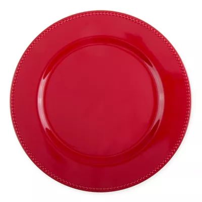 13-Inch Beaded Charger Plates in Red (Set of 6) | Bed Bath & Beyond