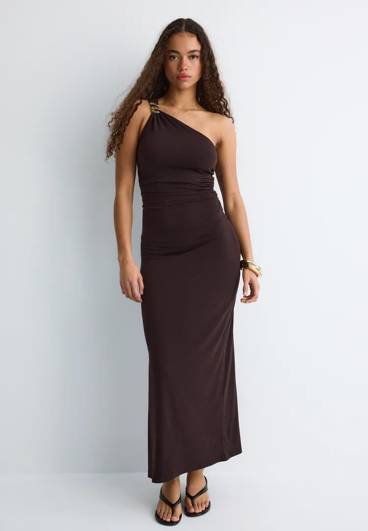 Metallic detail dress - Women's fashion | Stradivarius United Kingdom | Stradivarius (UK)