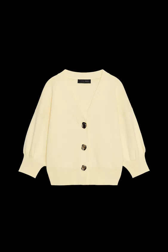 FRENCH SLEEVE KNIT CARDIGAN | Zara US