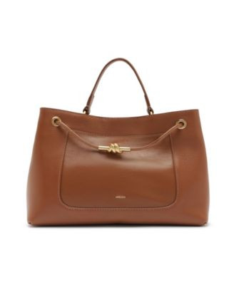 Arezzo Delphine Leather Small Shopping Handbag - Black | Macy's