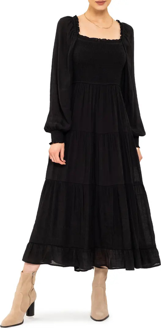 Smocked Long Sleeve Tiered Dress | Nordstrom Rack