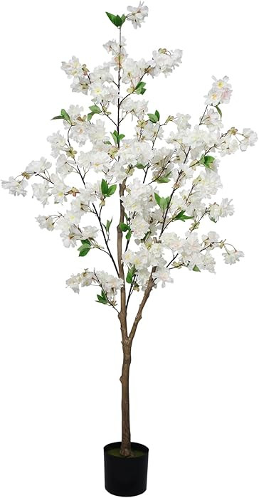 5FT Artificial Cherry Blossom Tree, Realistic White Cherry Plant in Pot for Indoor Decor, Garden,... | Amazon (CA)