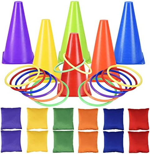 30 PCS Carnival Games, Bean Bag Ring Toss Games for Birthday Party, Outdoor Games with Plastic Co... | Amazon (US)