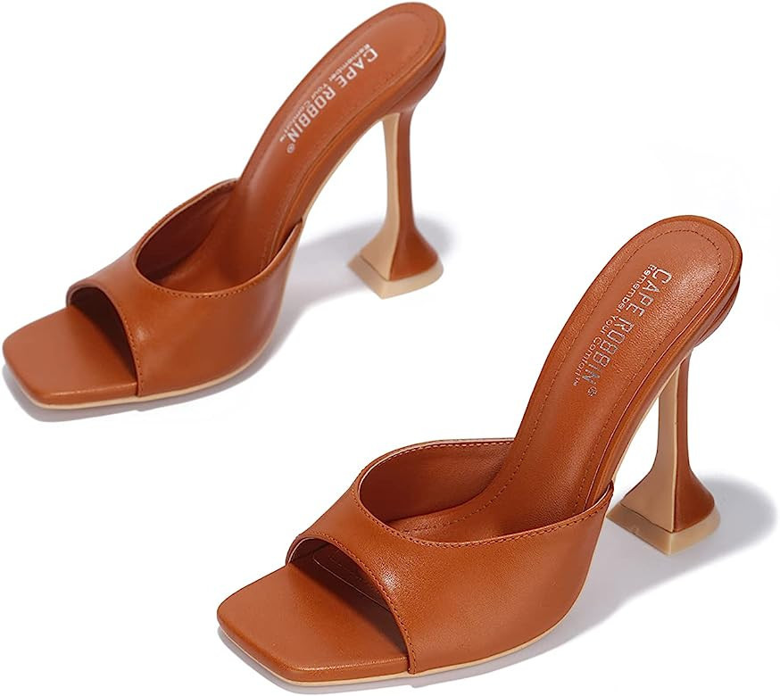 Cape Robbin Lithe Sexy High Heels for Women, Square Open Toe Shoes Heels | Amazon (US)