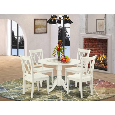 HomeStock DLCL5 Round Linen White Dining Set | Target