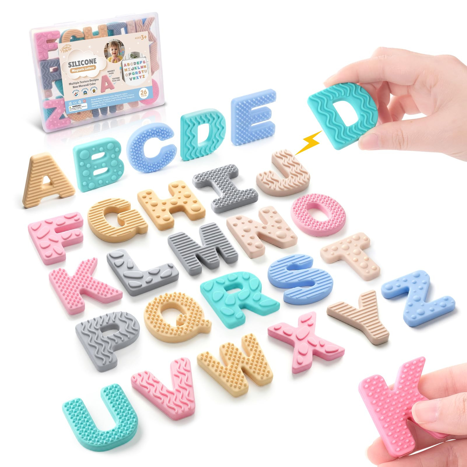 Sensory Silicone Alphabet Magnetic Letters: 26 Uppercase ABC Fridge Magnets for Toddlers & Kids, ... | Amazon (US)