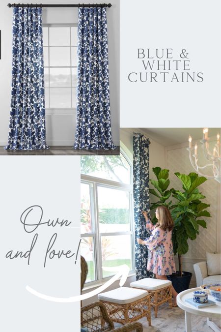 curtains, blue and white, traditional, long curtains, living room, Ballard style home, family room curtains

#LTKhome #LTKFind