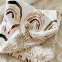 Minky Neutral Rainbow Baby Crib Blanket, Mauve Rainbow, Sheet, Boho Lovey, Swaddle, Throw Blanket | Etsy (US)