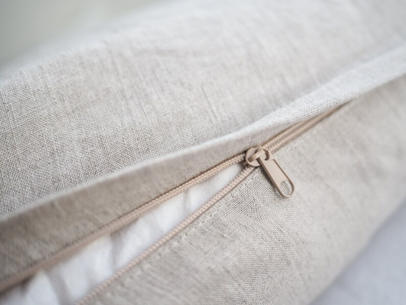 Natural linen pillowcase with a zipper. Multiple sizes. | Etsy (US)