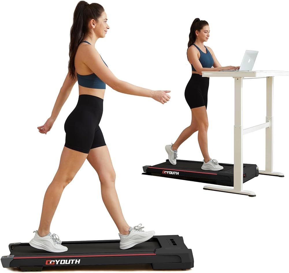 GOYOUTH Walking Pad, 2.25HP Under Desk Treadmill with 12 HIIT Programs, Portable Jogging Machine ... | Amazon (US)