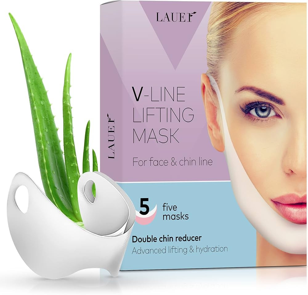 V Shaped Slimming Face Mask V Line Lifting Belt Double Chin Eliminator Neck Lift Tape Face Patch ... | Amazon (US)