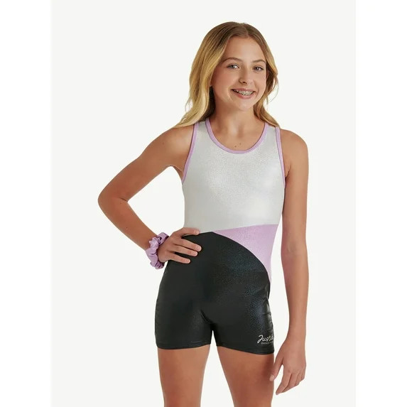 Justice All Over Foil Biketard for Girls with Matching Scrunchie, Sizes XS-XL | Walmart (US)