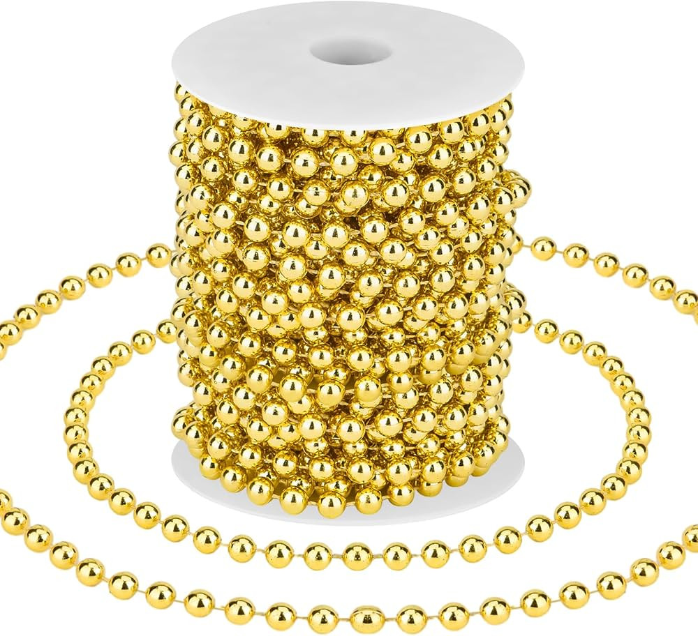 33 Feet Christmas Tree Beads Garland Artificial Pearls Beads Garland Plastic Pearl Strands Chain ... | Amazon (US)