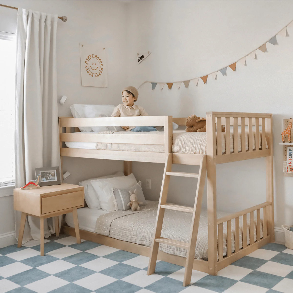 Scandinavian Twin Over Twin Low Bunk Bed | max & lily