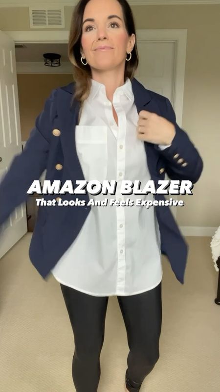 This Navy blazer y’all is stunning 👏🏼 It’s beautifully made, fully lined, lovely fabric and the buttons everything 🥰 Fit is flattering and it comes in 27 colors. This blazer looks and feels much more expensive. 

#amazonfinds #amazon #blazer #workwear #outfit #amazonfashion #work #dressy #winterstyle #outfitinspo #spanx #buttondown #buttonup #holiday #chic #classic

#LTKstyletip #LTKHoliday #LTKfindsunder100