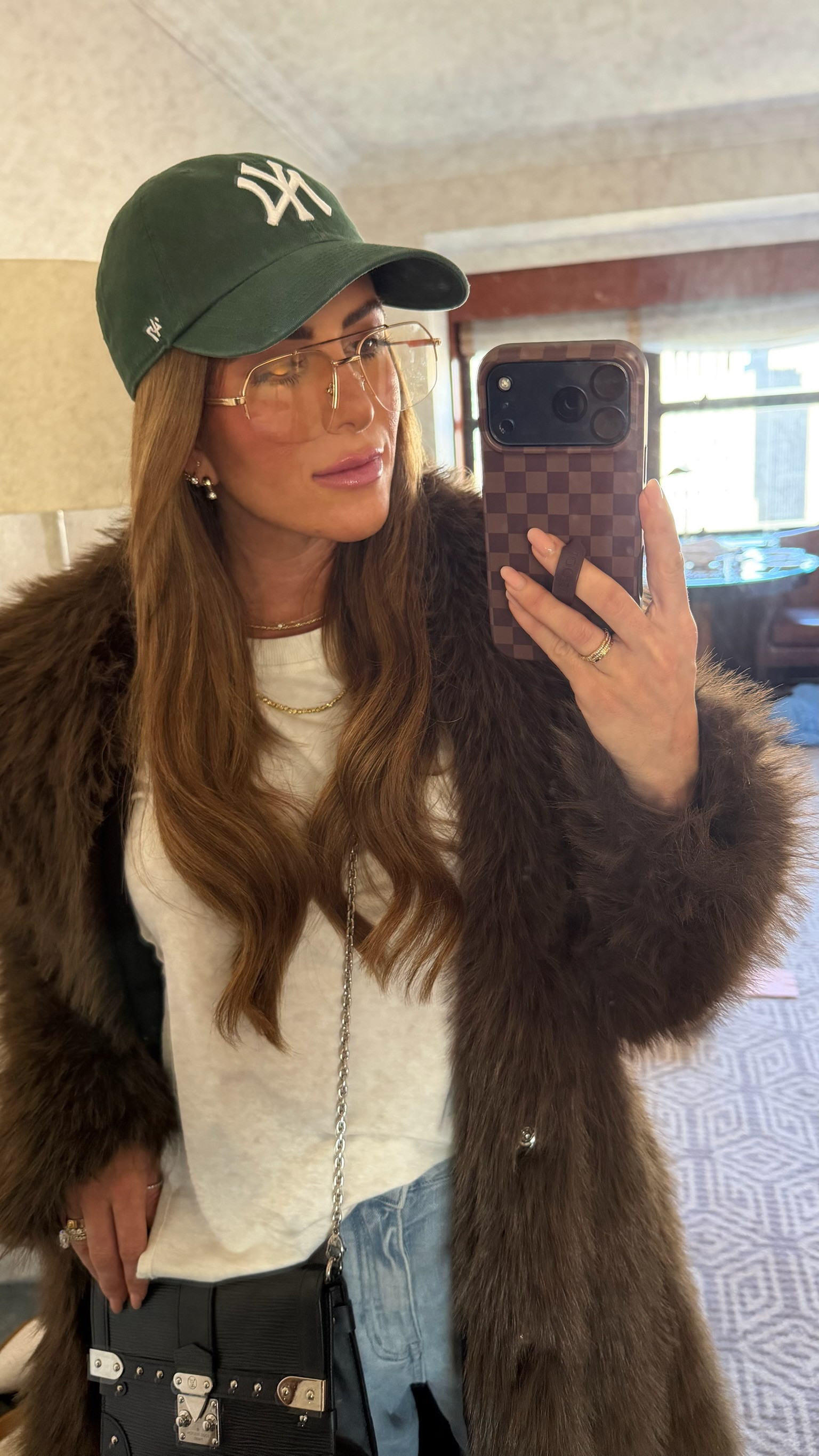Snap a stylish selfie with these cool accessories. Elevate your look with these pieces. aviator sunglasses, baseball cap, faux fur coat, crossbody bag, jewelry, jess fay 

 

#LTKPetite #LTKTravel