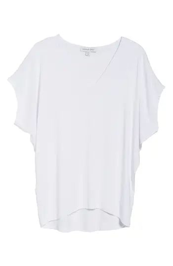 Women's Amour Vert 'Mayr' V-Neck Tee, Size One Size - White | Nordstrom