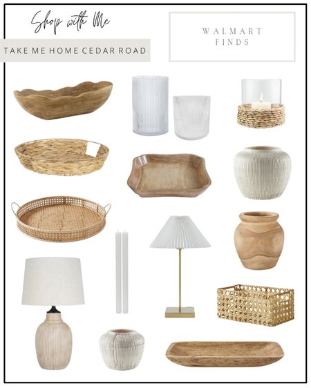 WALMART DECOR FINDS
YOU WONT believe these prices! So good. Neutral versatile home decor items you could use anywhere and with any style.

Home decor, shelf decor, table decor, neutral decor, wood decor, woven decor, vase, table lamp, tray, round tray, Walmart home, Walmart decor , living room, entryway , bedroom, dining room 

#LTKhome #LTKsalealert #LTKfindsunder50