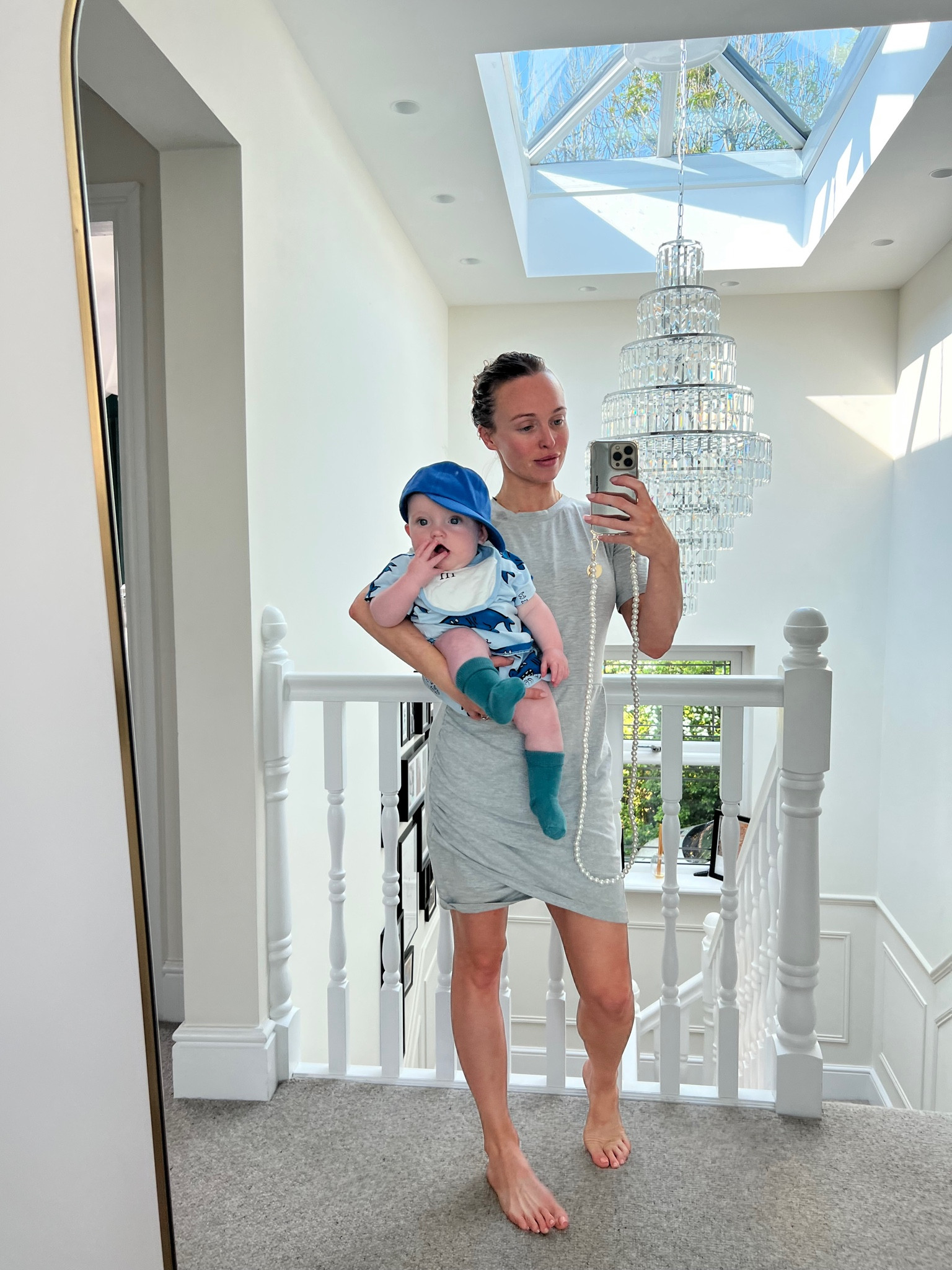 Grey dress, t-shirt dress, grey t-shirt dress, casual dress, pearl phone charm, baby boy clothes, boys short set, boys blue set, boys cap, weekend outfit, casual outfit, summer outfit, spring outfit, H&M 

#LTKSeasonal #LTKstyletip #LTKeurope