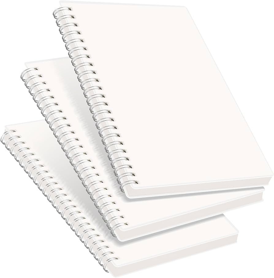 RETTACY Blank Journal Notebook, 3-Pack, A5 Blank Spiral Notebook with 160 Pages per Pack, 5.7'' ... | Amazon (US)